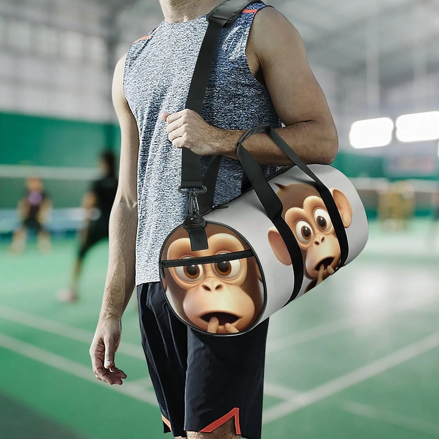 Sports Gym Bag for Women Men Travel Duffel Bag Tote Weekender Bag The Silent Monkey Carry on Overnight Bag for Travel Swimming Fitness Workout Sports Duffle Bag