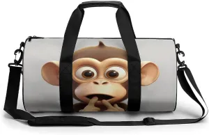 Sports Gym Bag for Women Men Travel Duffel Bag Tote Weekender Bag The Silent Monkey Carry on Overnight Bag for Travel Swimming Fitness Workout Sports Duffle Bag
