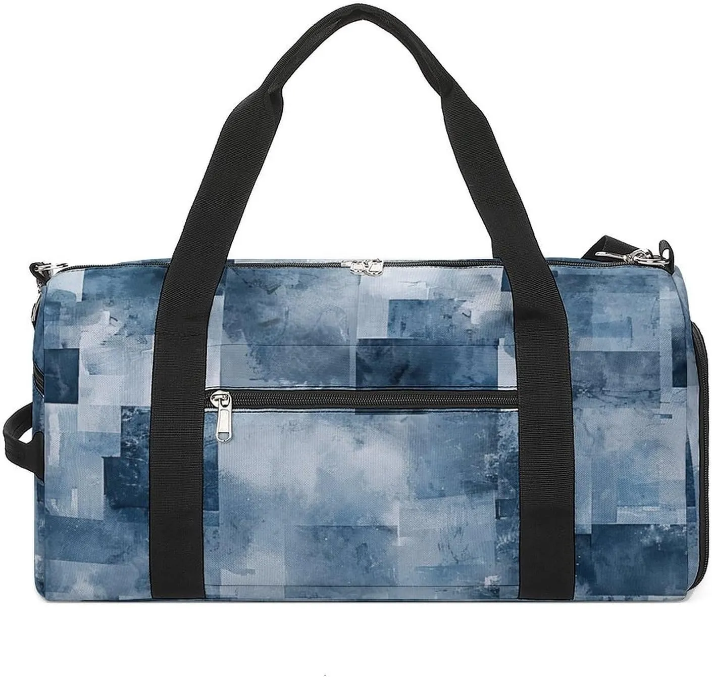 Sports Gym Bag for Women Men with Shoe And Wet Compartment Travel Duffel Bag Indigo And Matt Gray Weekender Bag Carry on Overnight Bag for Swimming Fitness Workout Sport Duffle Bag