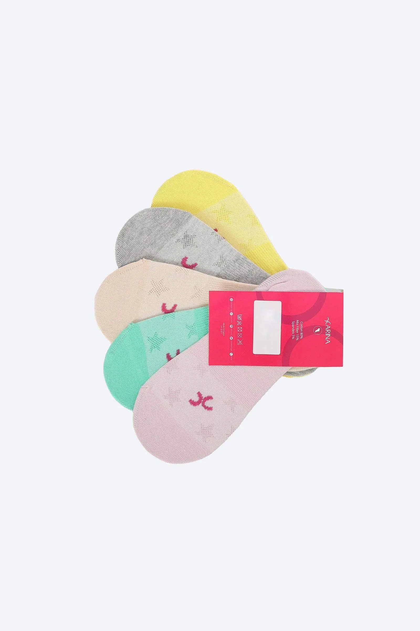Stars Invisible Socks - 5 Pairs