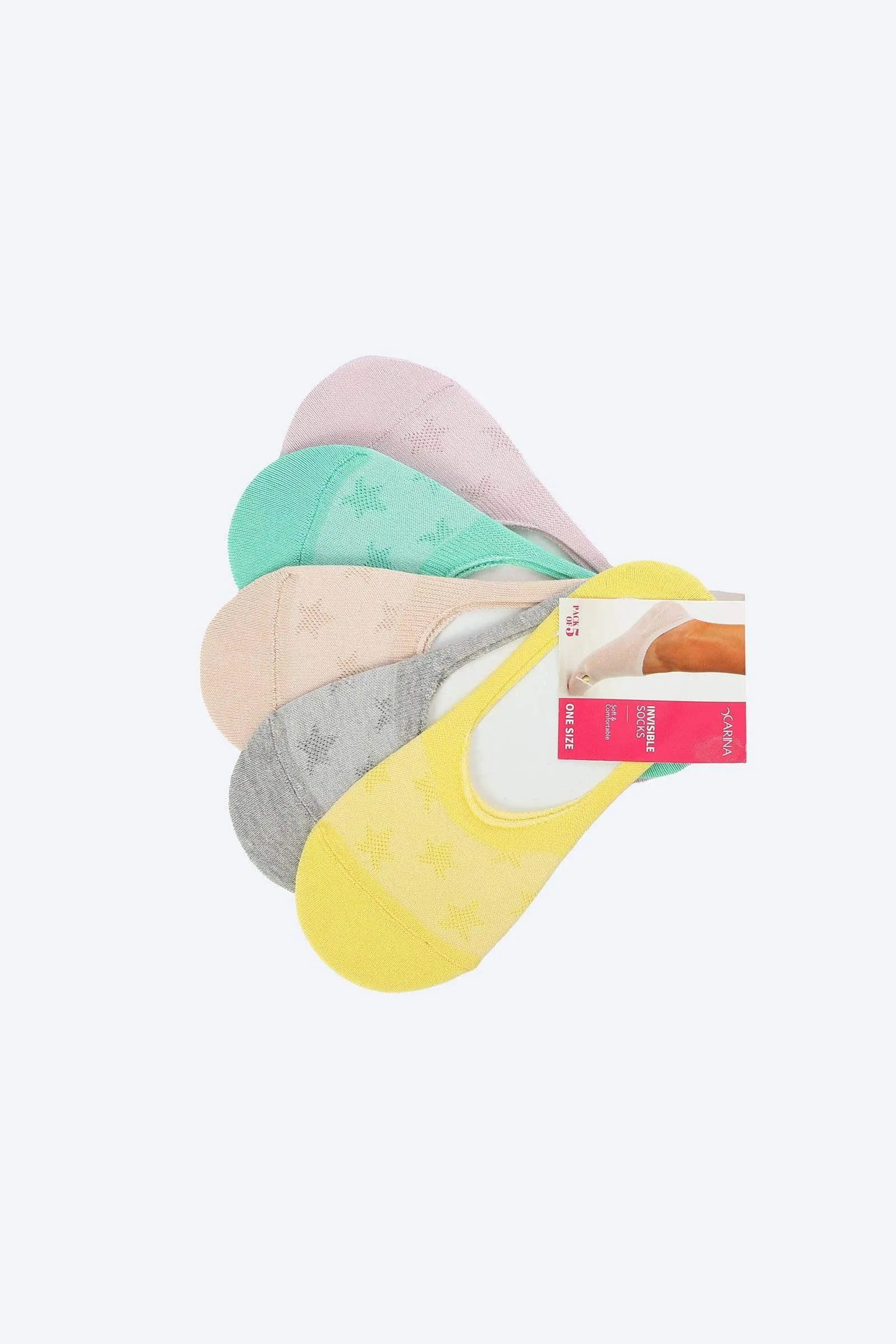 Stars Invisible Socks - 5 Pairs