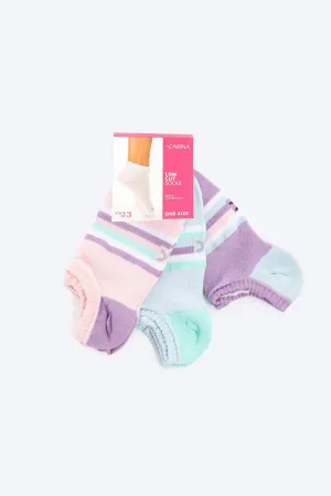 Striped Low Cut Socks - 3 Pairs