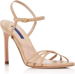 Stuart Weitzman Starla 105 Strappy Sandal Womens US 10 Adobe Nappa