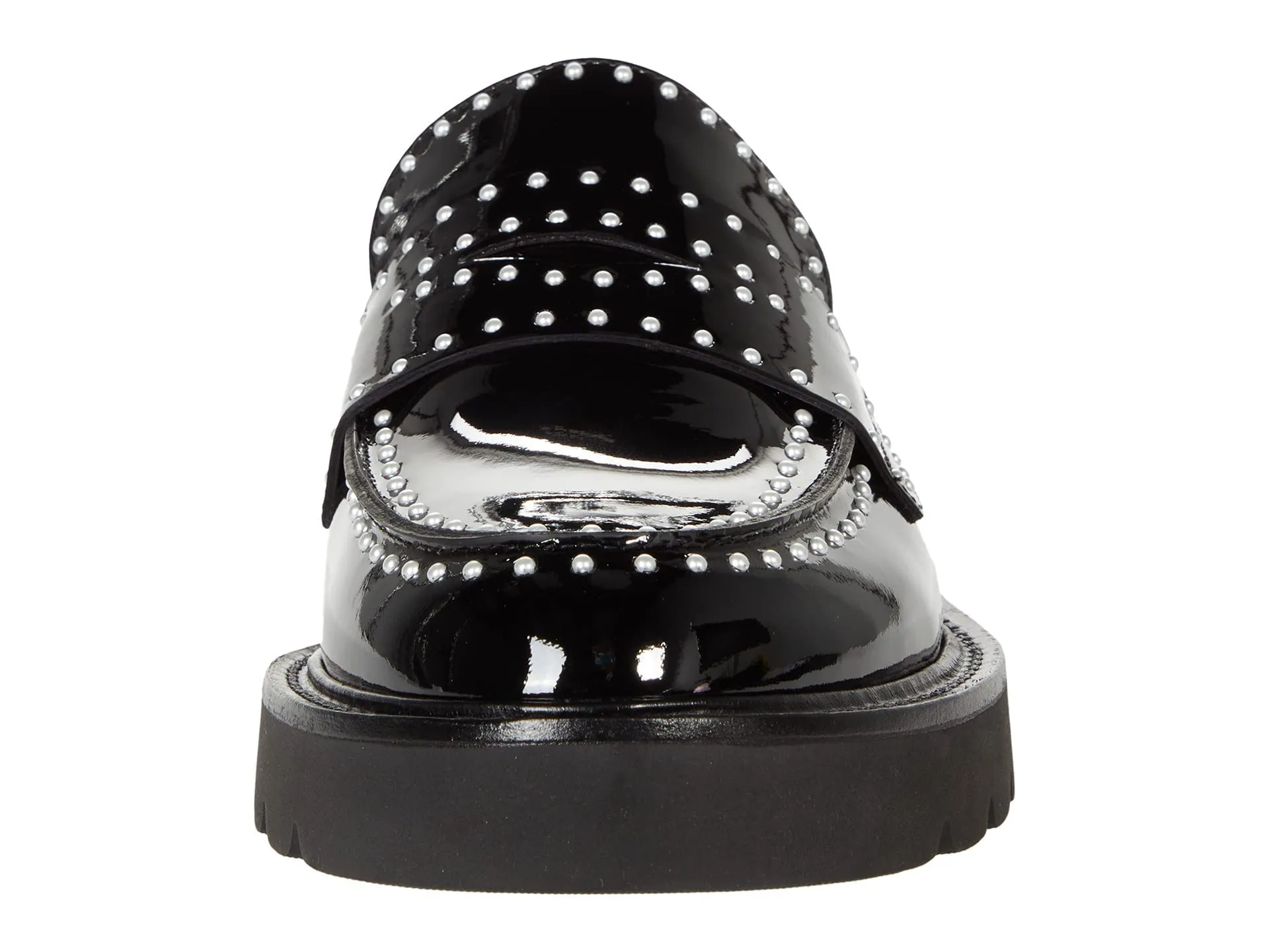 Stuart Weitzman Womens Parker Lift Mini Pearl Loafer Black 6.5 M