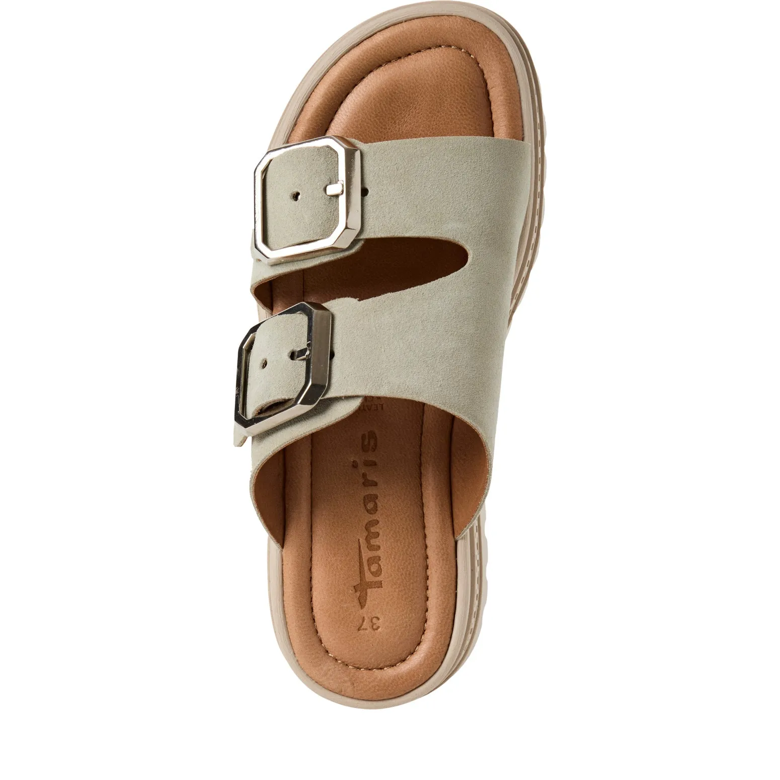 TAMARIS - 27202-771 CHUNKY DOUBLE STRAP MULE - GREEN