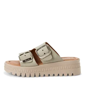 TAMARIS - 27202-771 CHUNKY DOUBLE STRAP MULE - GREEN