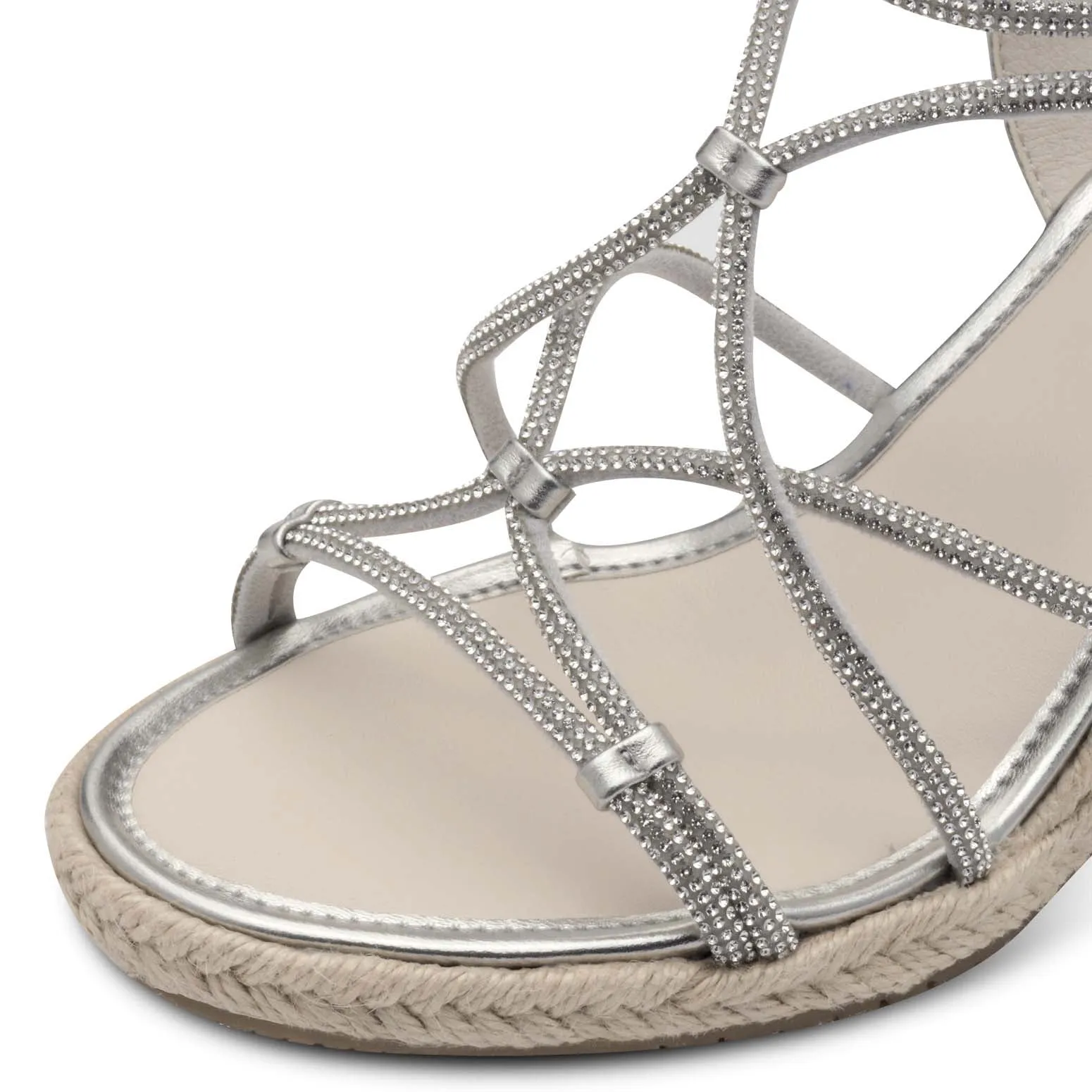 Tamaris Strappy Wedge Silver
