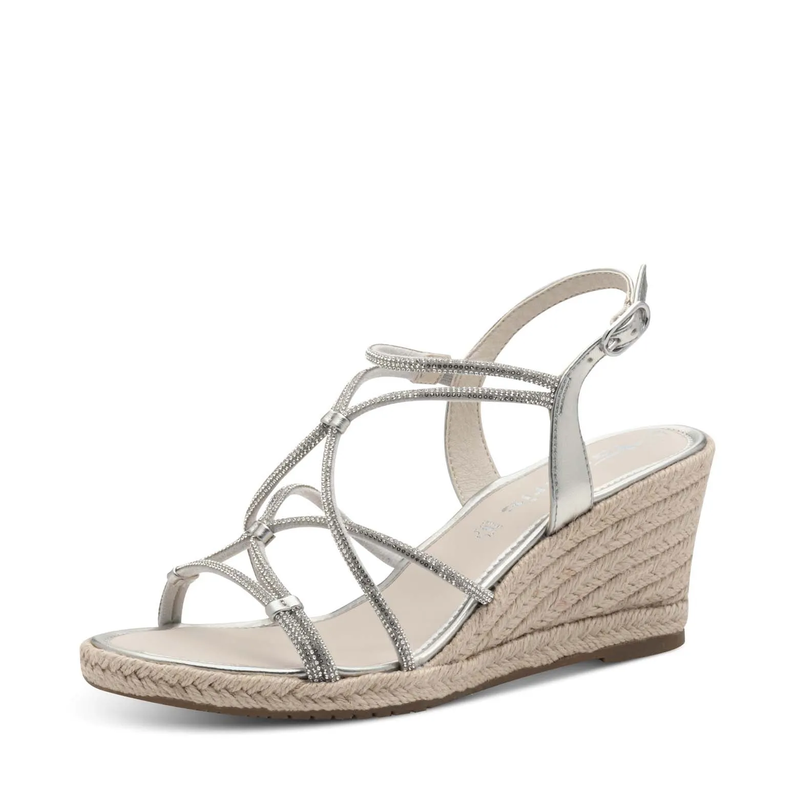 Tamaris Strappy Wedge Silver