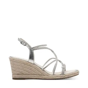 Tamaris Strappy Wedge Silver