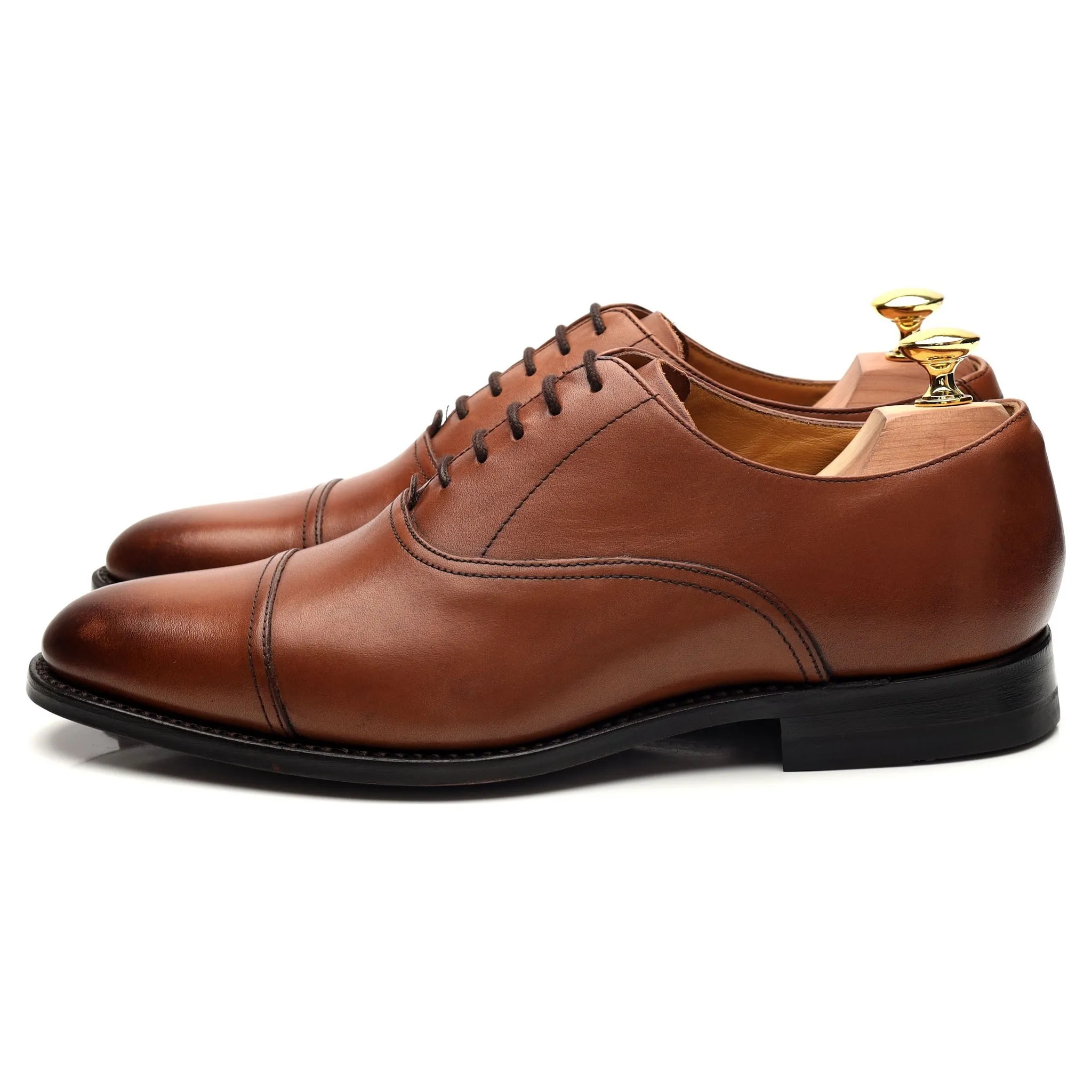 Tan Brown Leather Oxford UK 7 F