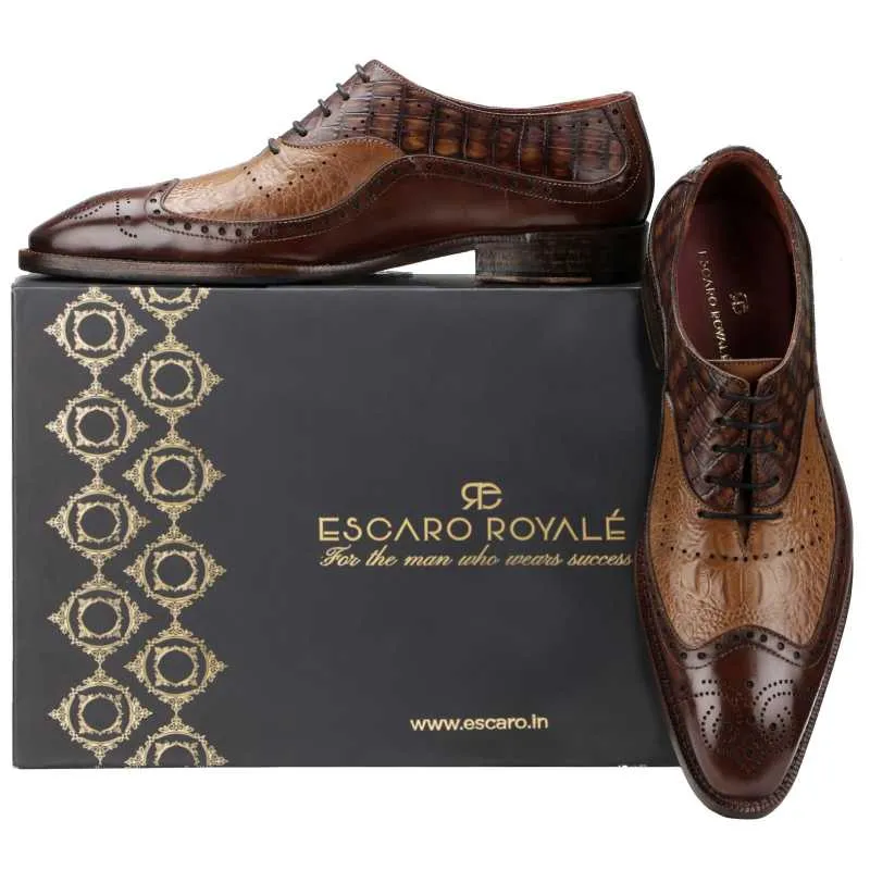 The Cabot Tripple Textured Oxford In Brown Tan