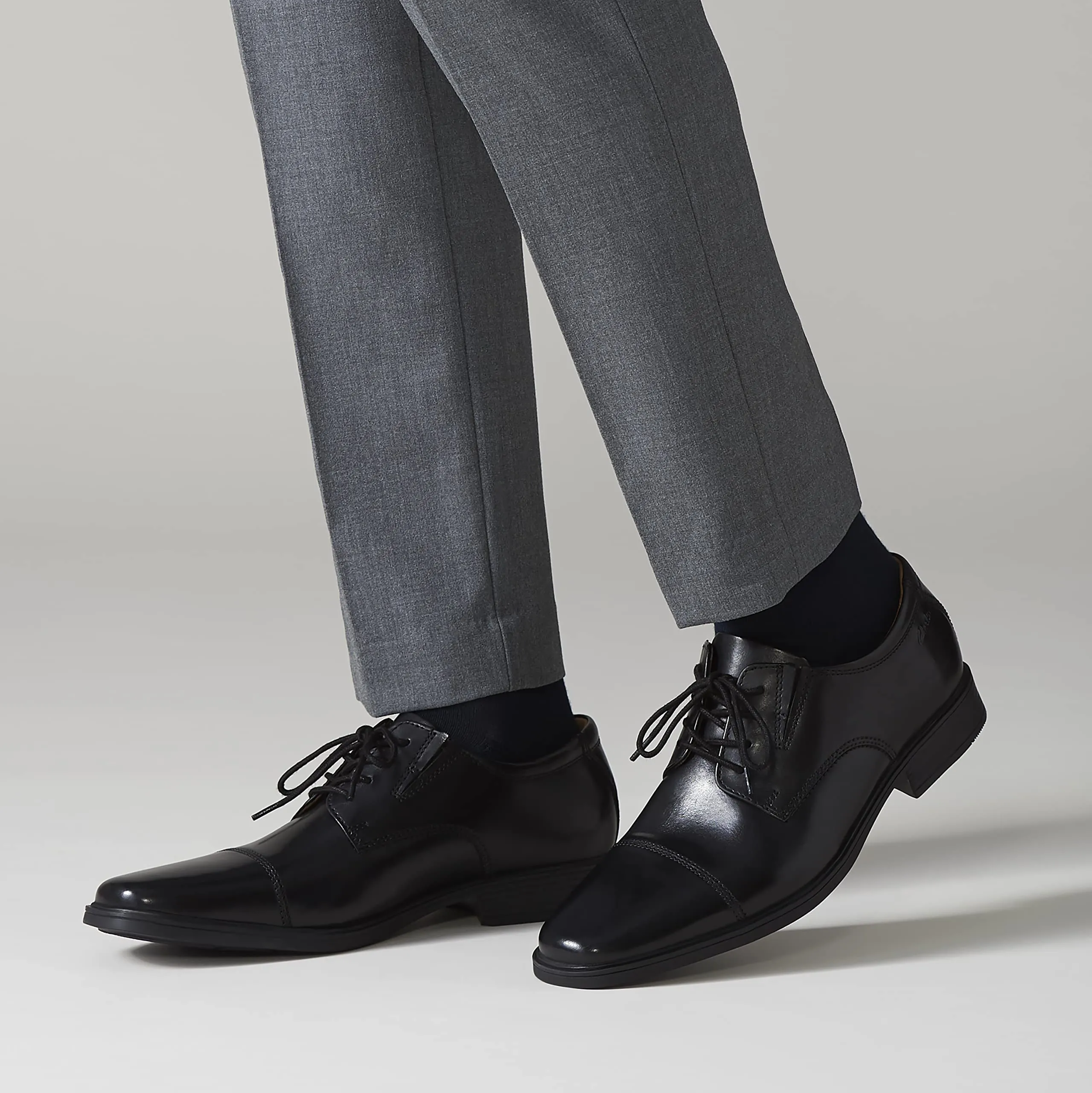 Tilden Cap Oxford, Black Leather