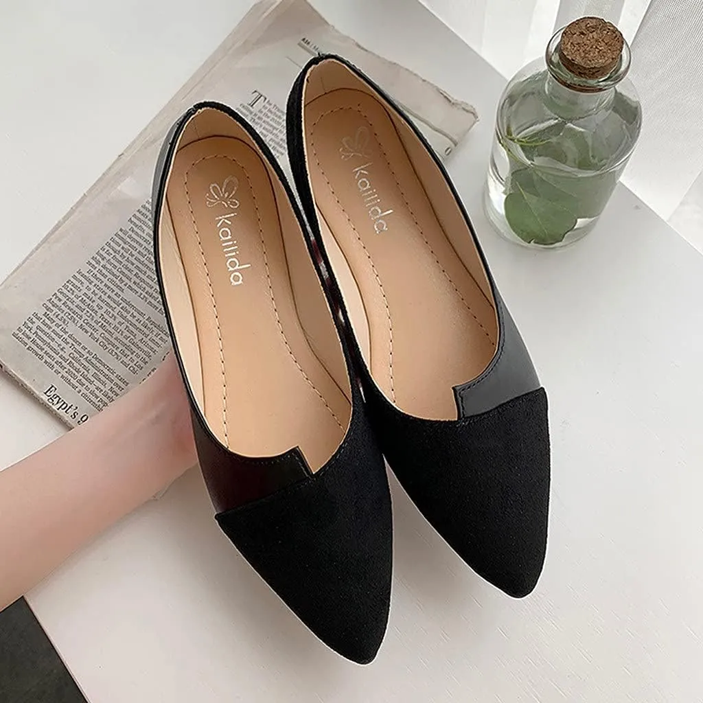 Toe Ballet Splice Flat Color Fashion Pointed Women Shoes On Ballerina Slip Women's sandals Womens Slide Sandal