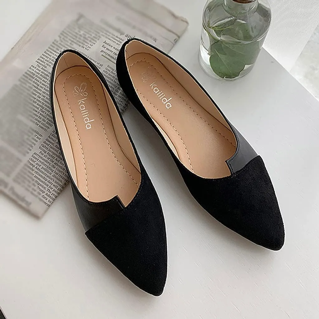Toe Ballet Splice Flat Color Fashion Pointed Women Shoes On Ballerina Slip Women's sandals Womens Slide Sandal