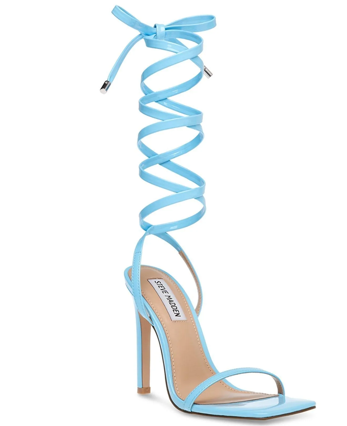Toe Open Baby Artificial Intelligence (AI) Customer-first Blue High Uplift Sandal Steve Patent Strappy Madden Stiletto Heel