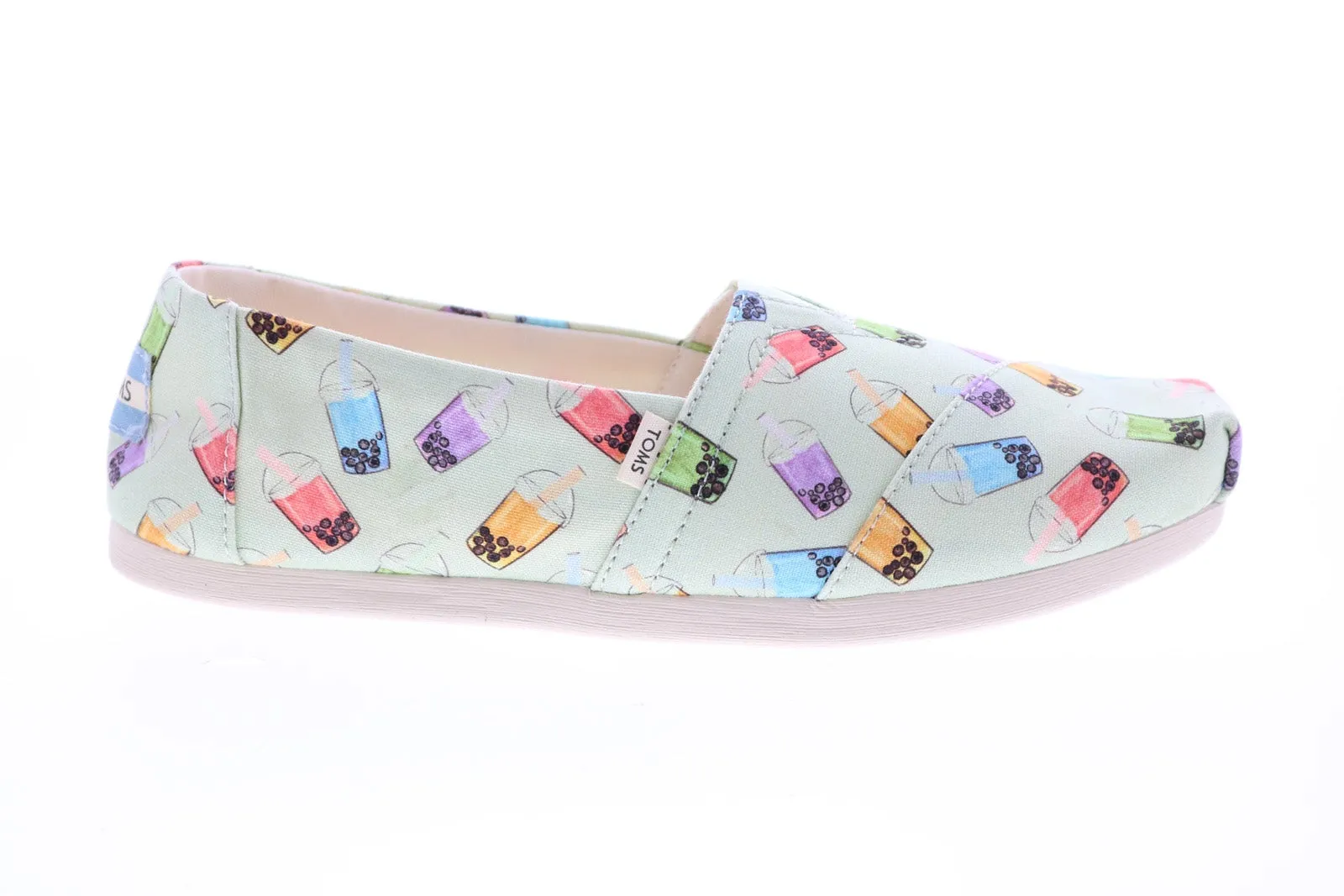 Toms Alpargata 10015549 Womens Green Canvas Slip On Loafer Flats Shoes