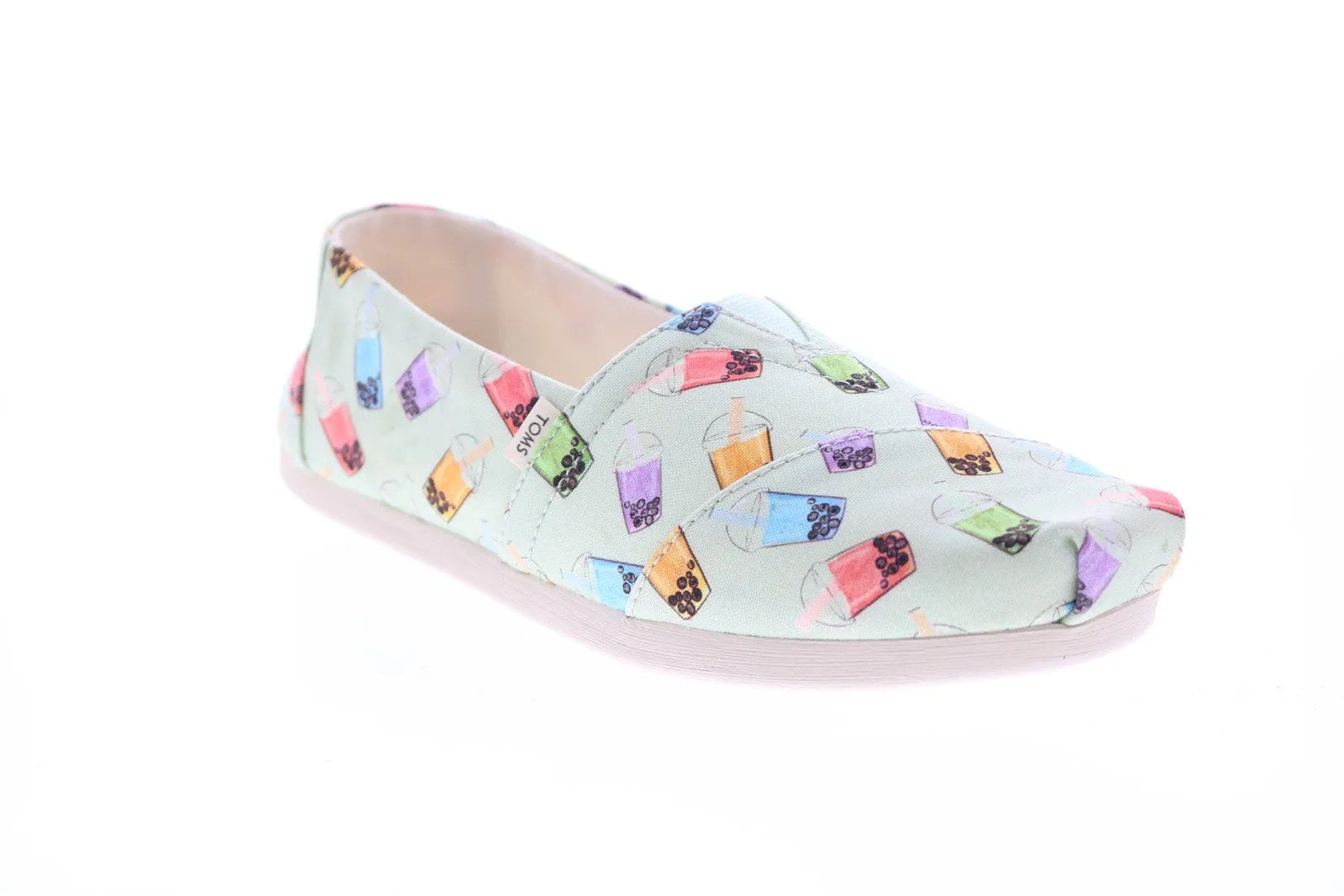 Toms Alpargata 10015549 Womens Green Canvas Slip On Loafer Flats Shoes