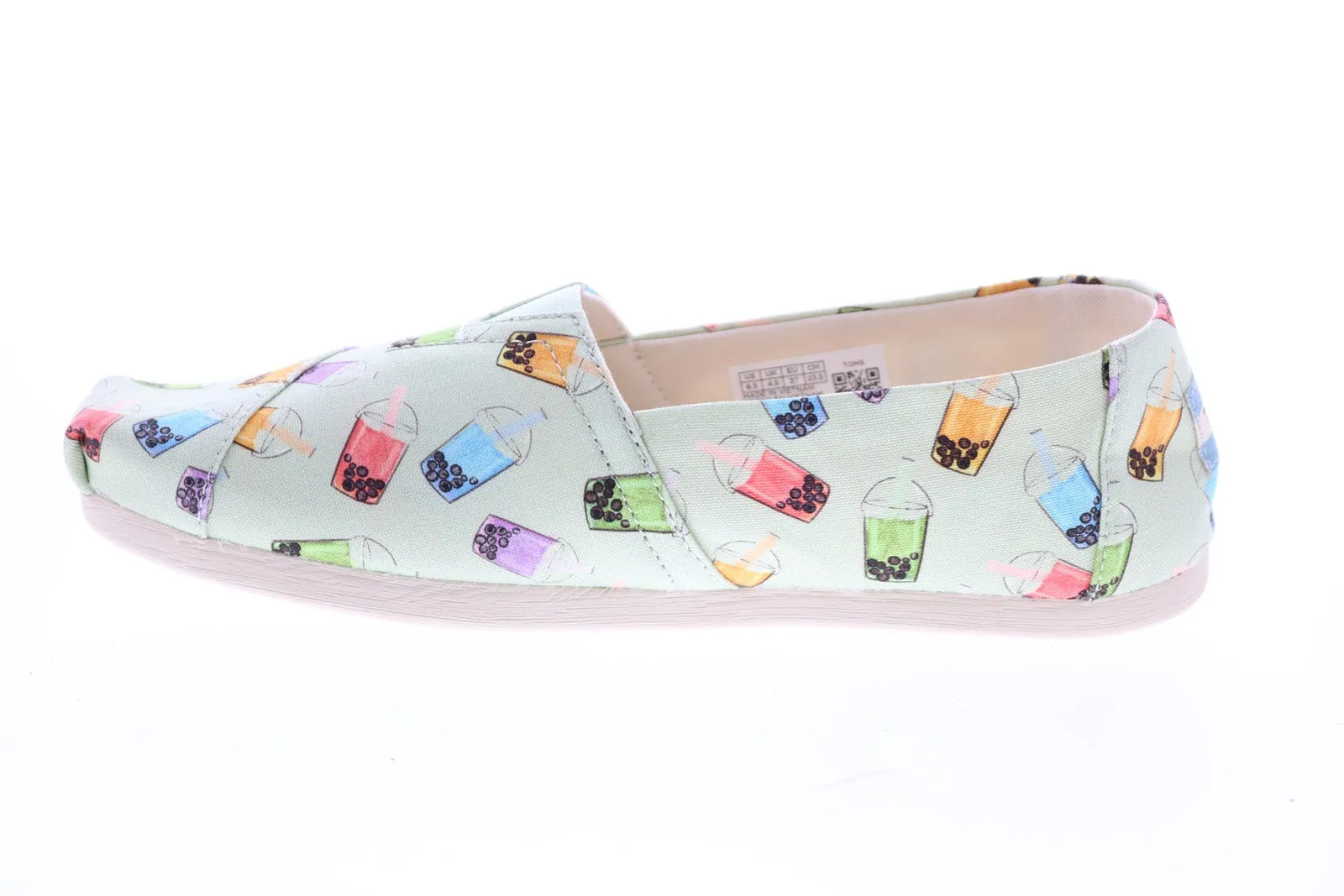 Toms Alpargata 10015549 Womens Green Canvas Slip On Loafer Flats Shoes