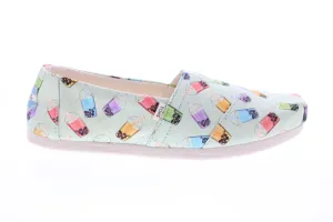 Toms Alpargata 10015549 Womens Green Canvas Slip On Loafer Flats Shoes