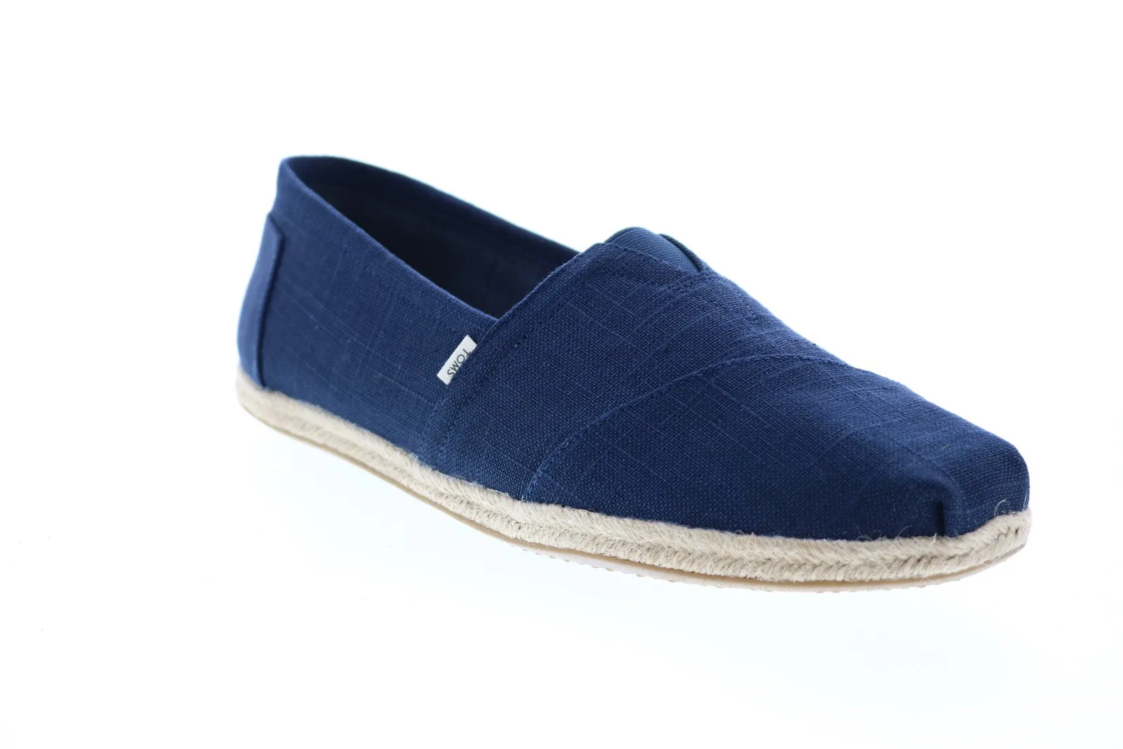 Toms Classic 10008553 Womens Blue Canvas Slip On Loafer Flats Shoes