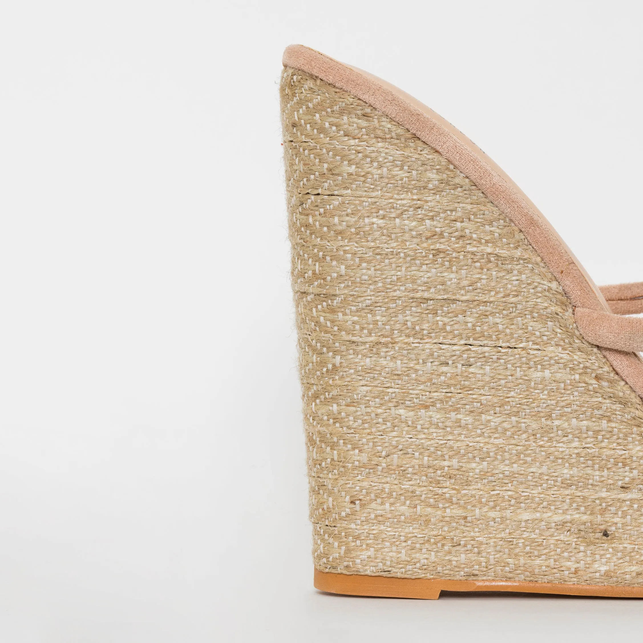 Toyah Nude Suede Espadrille Mule Wedges