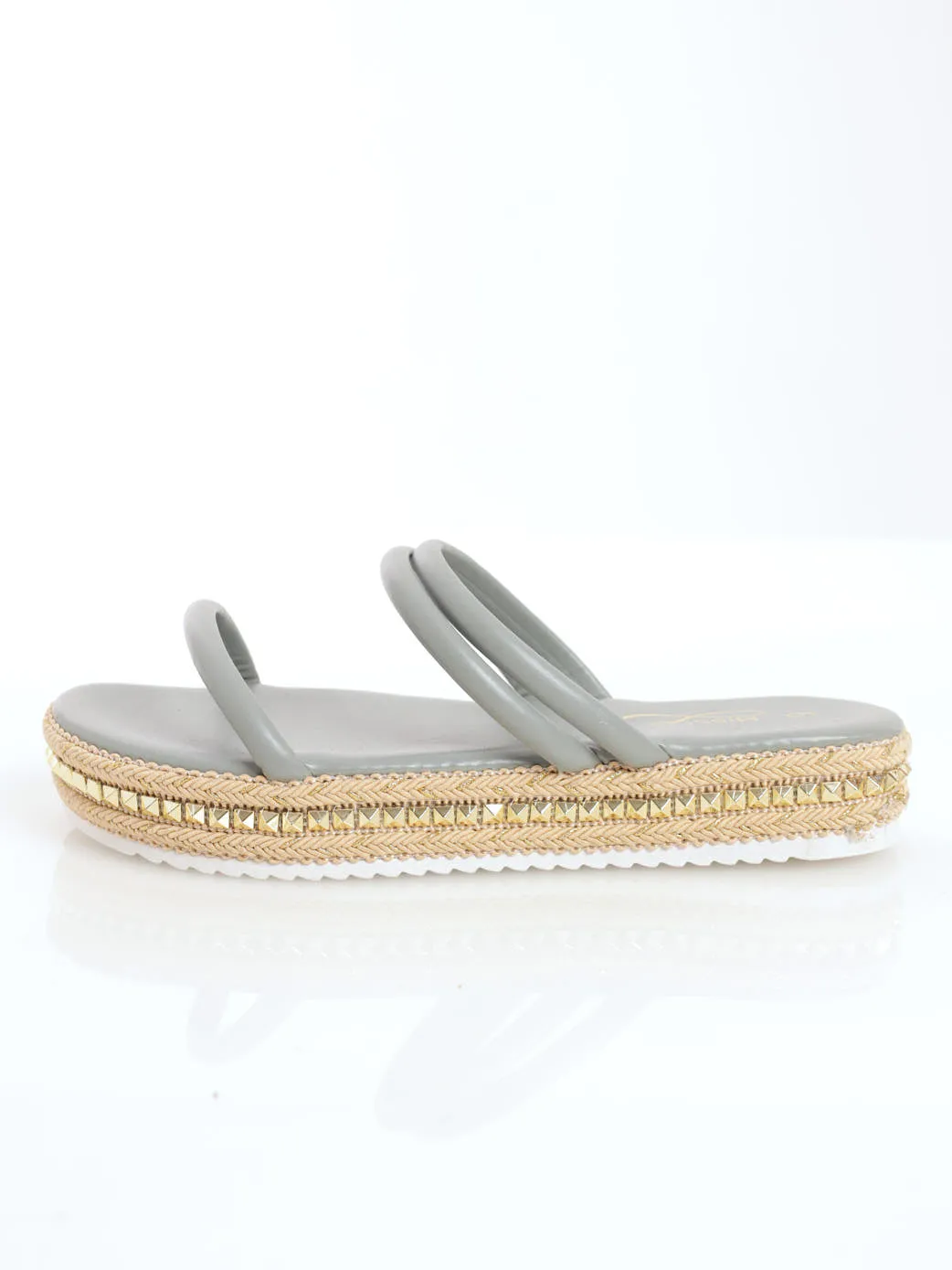 Tubular Strappy Platform Mule Sandal - Sage