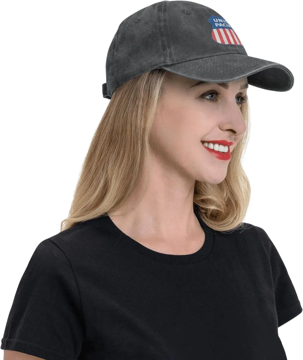 Union Pacific Railroad Denim Trucker Hat Baseball Cap for Men Or Women Cowboy