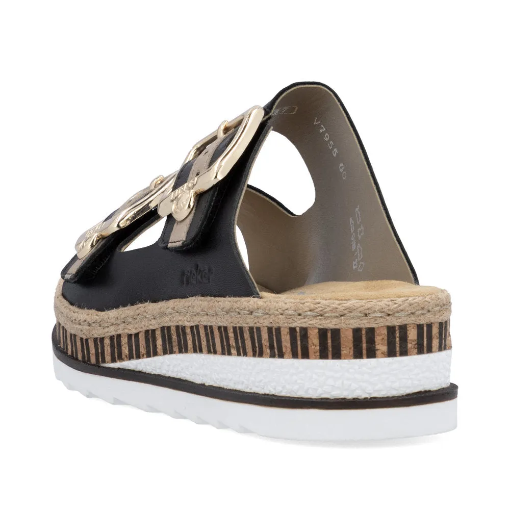 V7955-00 - Rich Buckle Buckle Sandal- Rieker