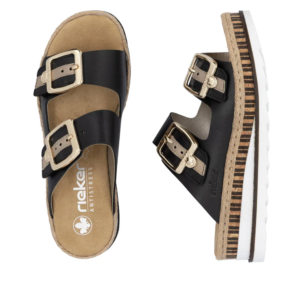 V7955-00 - Rich Buckle Buckle Sandal- Rieker