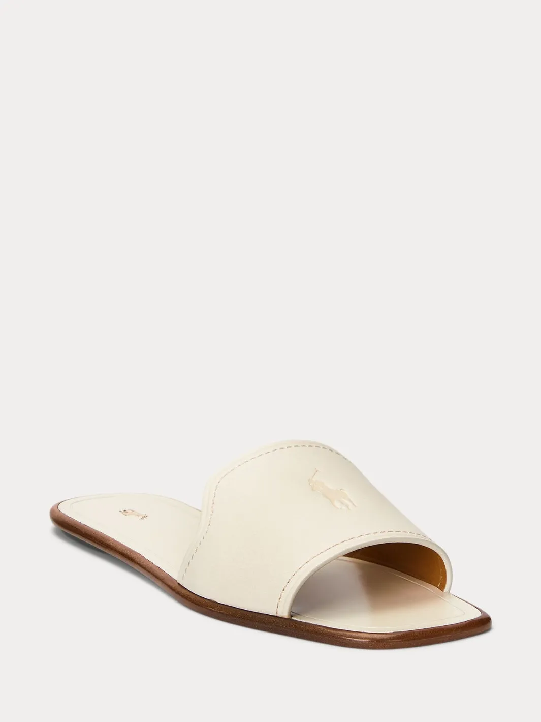 VACHETTA LEATHER SLIDE SANDAL Off-White