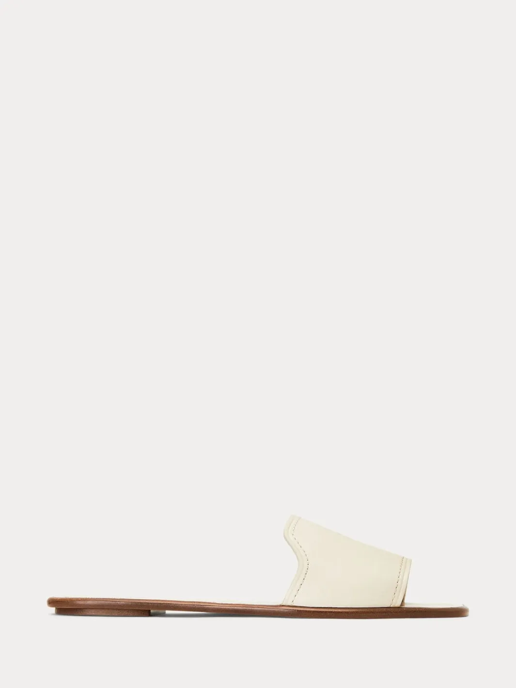 VACHETTA LEATHER SLIDE SANDAL Off-White