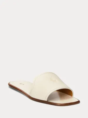 VACHETTA LEATHER SLIDE SANDAL Off-White