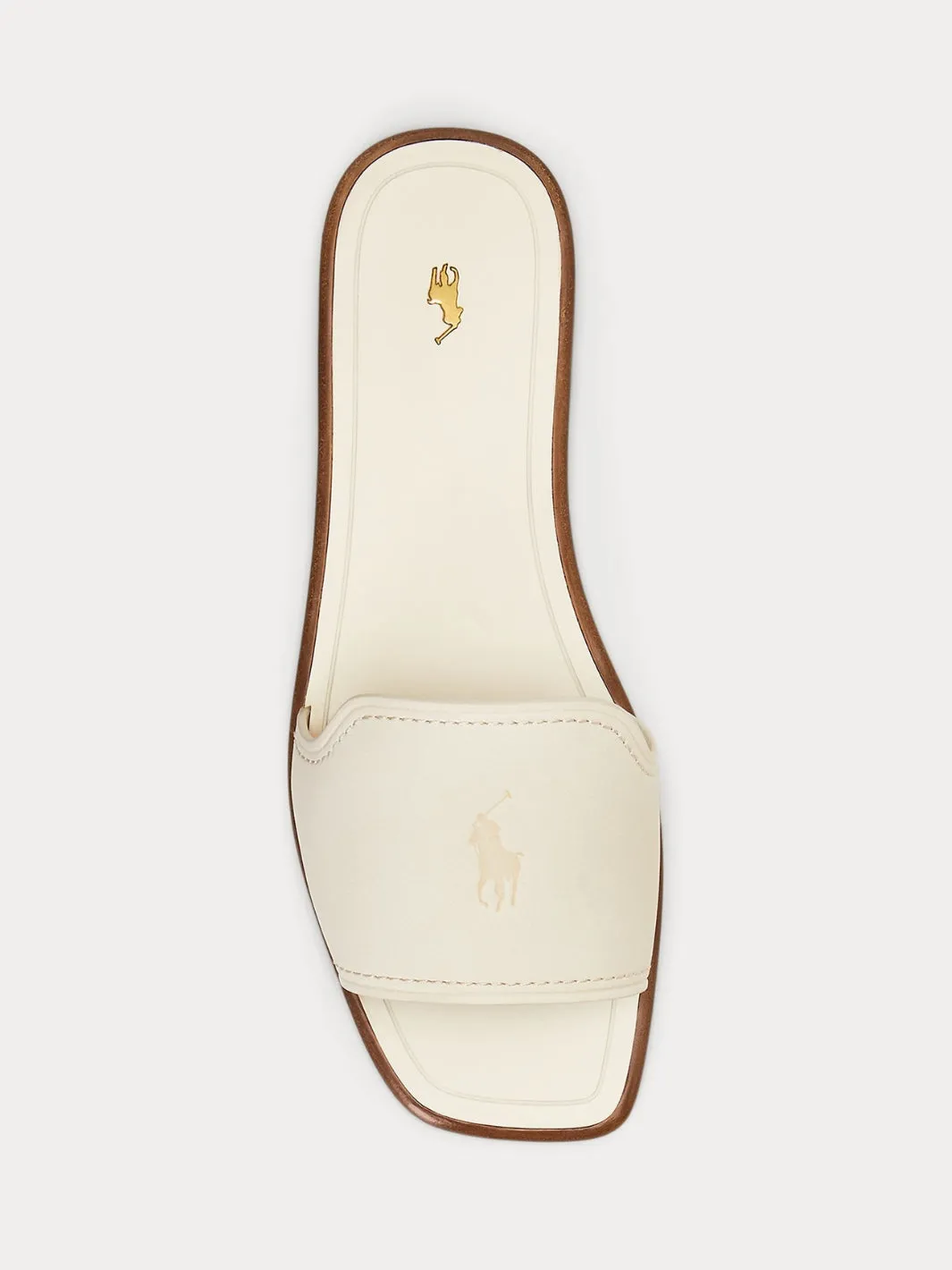 VACHETTA LEATHER SLIDE SANDAL Off-White