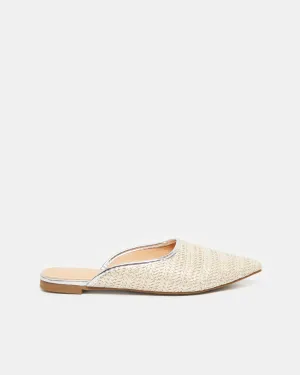Women Beige Comfort Buckle Trim Mule
