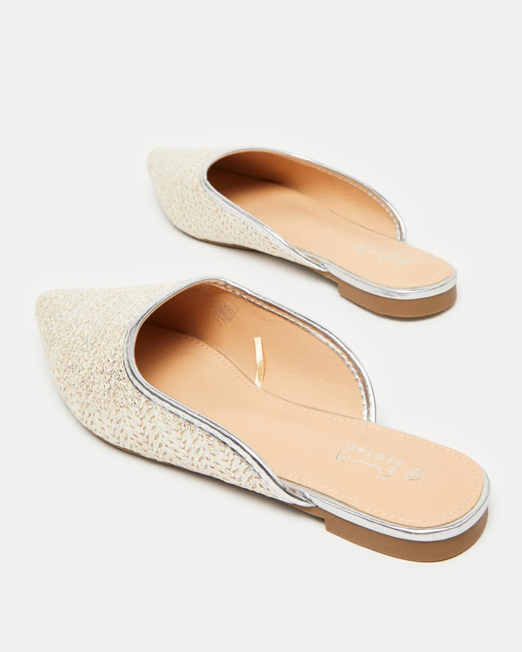 Women Beige Comfort Buckle Trim Mule