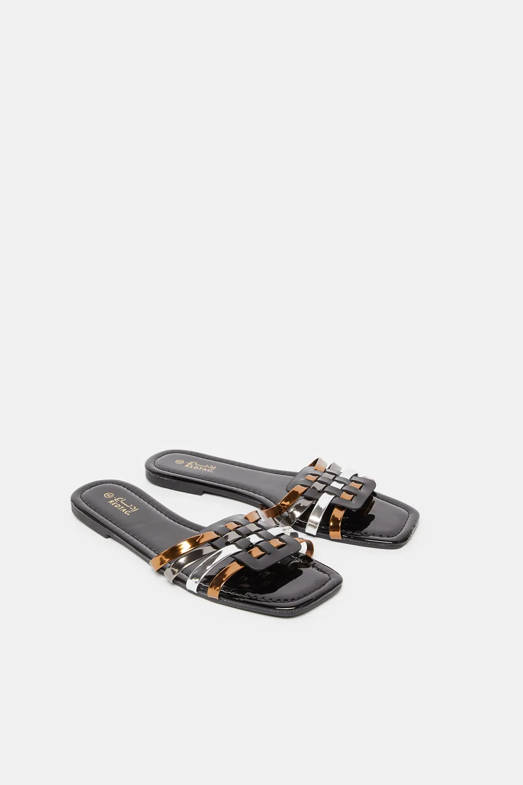 Women Black Strappy Mule