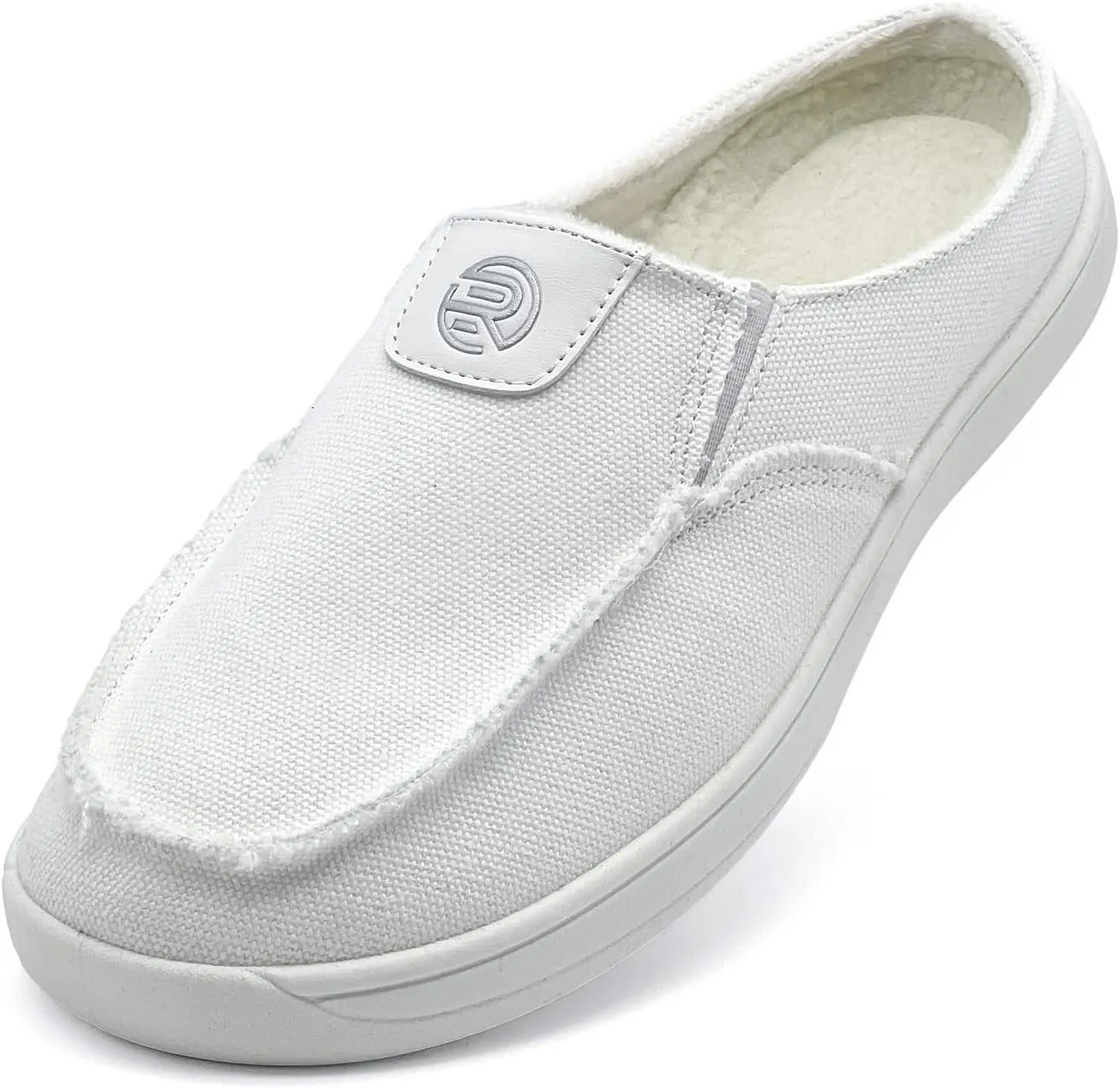 Women Mens Mules Sneakers Winter Warm with Fur Lined Slip-on Mules Slippers Indoor Outdoor Comfort Walking Canvas