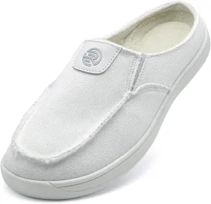 Women Mens Mules Sneakers Winter Warm with Fur Lined Slip-on Mules Slippers Indoor Outdoor Comfort Walking Canvas