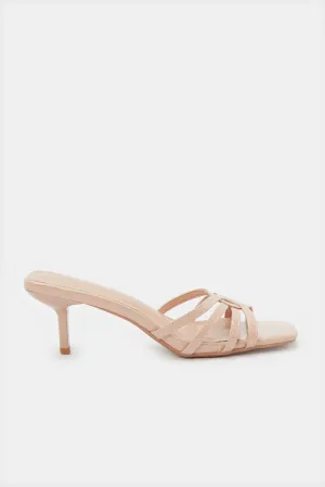 Women Pink Strappy Mule