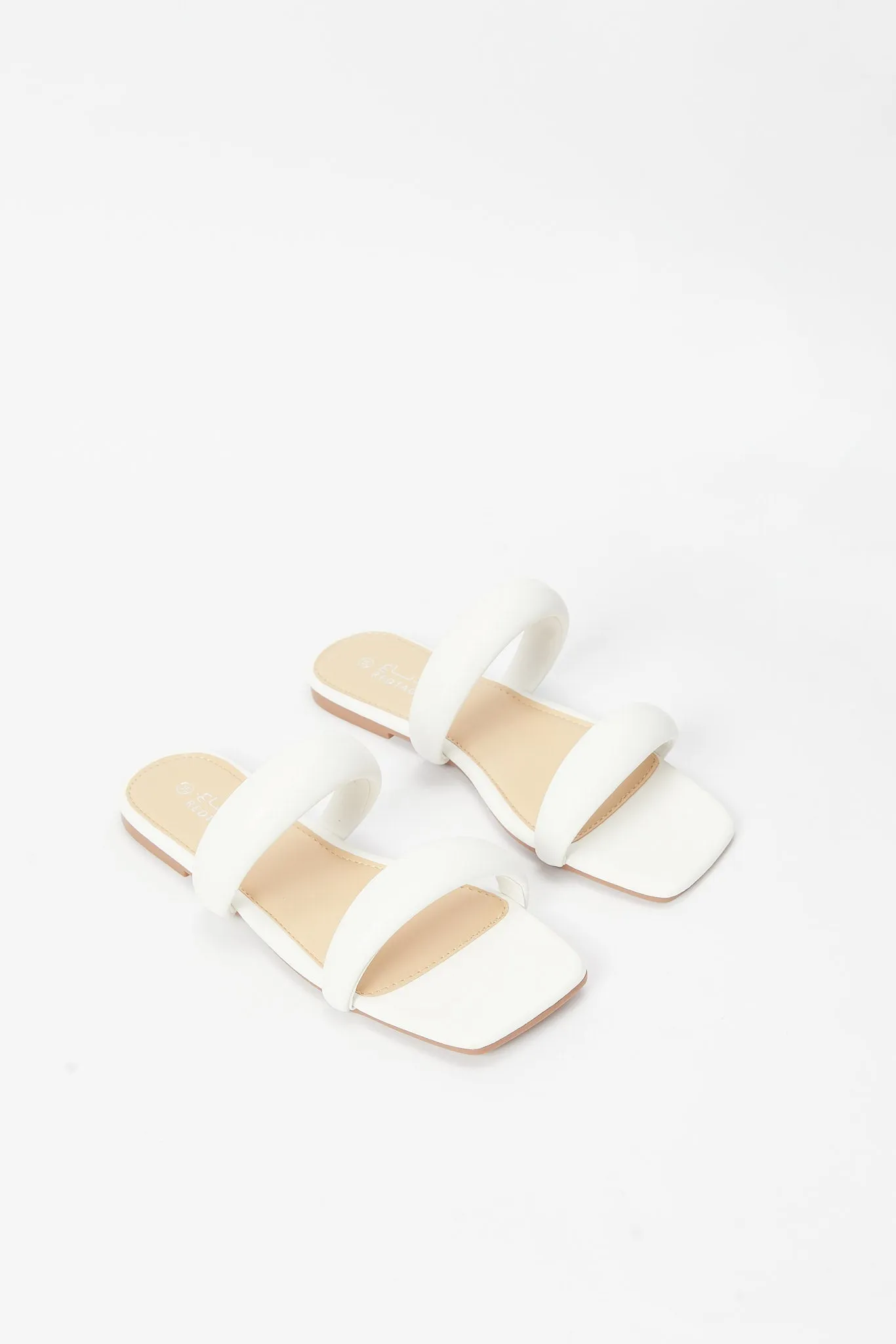 Women White Strap Mule