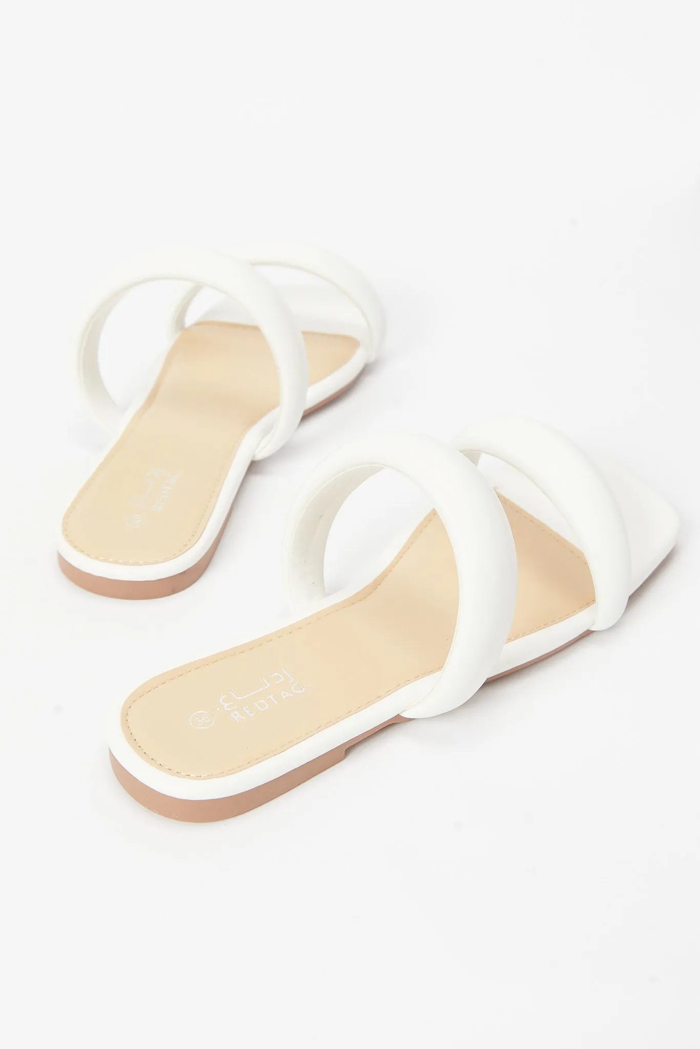 Women White Strap Mule