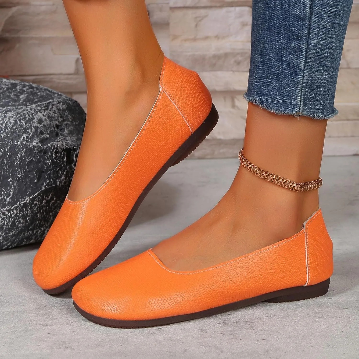 Womens Ballerina Ballet Flats Shoes Wide Width Soft Flats Comfort Foldable Round Toe Dressy Comfortable Slip On Dress Shoes