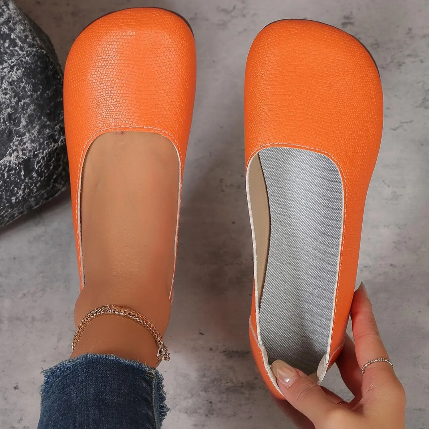 Womens Ballerina Ballet Flats Shoes Wide Width Soft Flats Comfort Foldable Round Toe Dressy Comfortable Slip On Dress Shoes