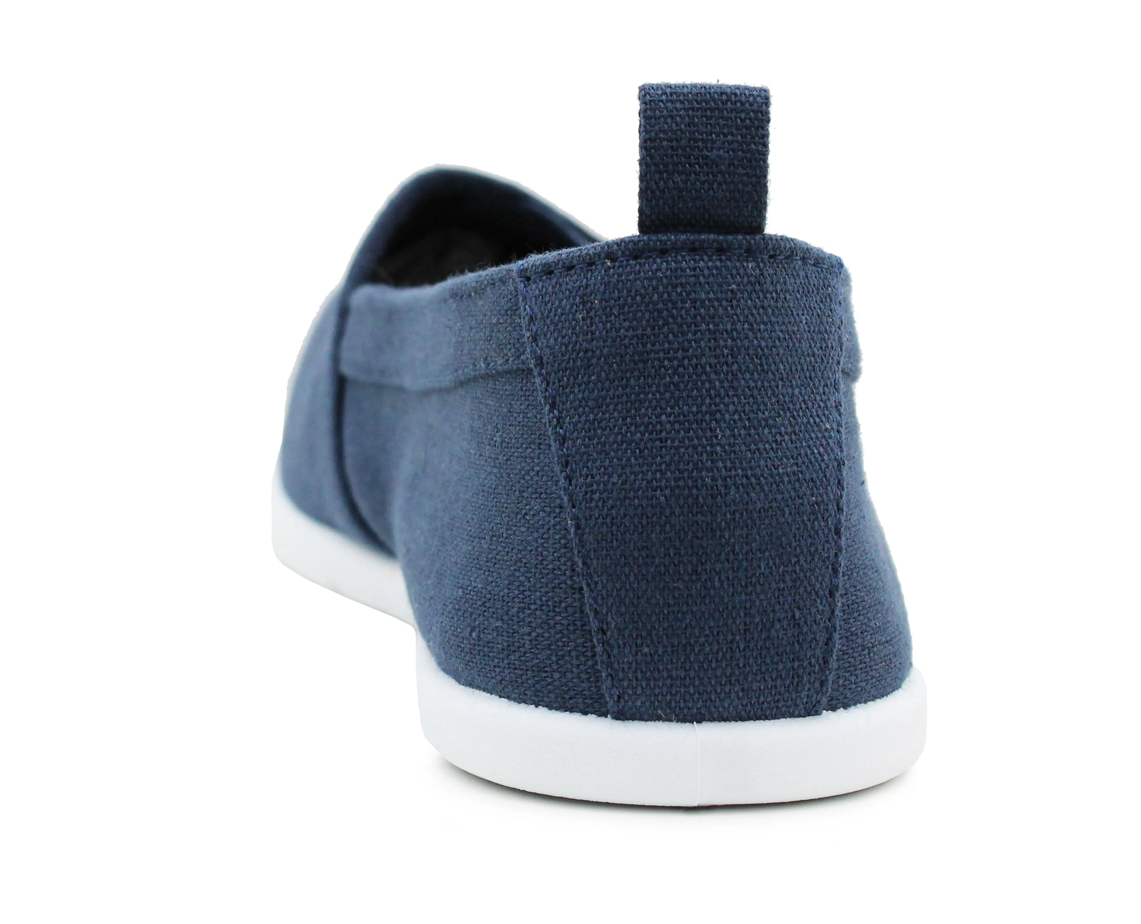 Womens Navy Canvas Slip On Plimsolls Flat Pumps Casual Espadrilles Loafer Trainers
