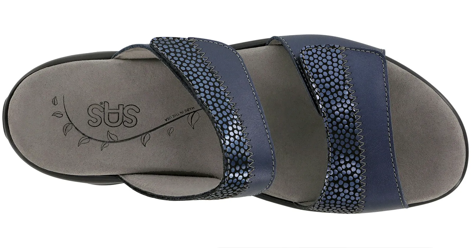 Women's Nudu Slide Leather Sandal in Slide Navy