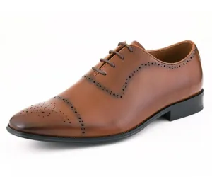 Wyatt Cognac Cap Toe Oxfords
