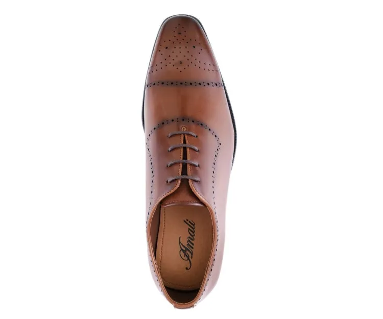 Wyatt Cognac Cap Toe Oxfords