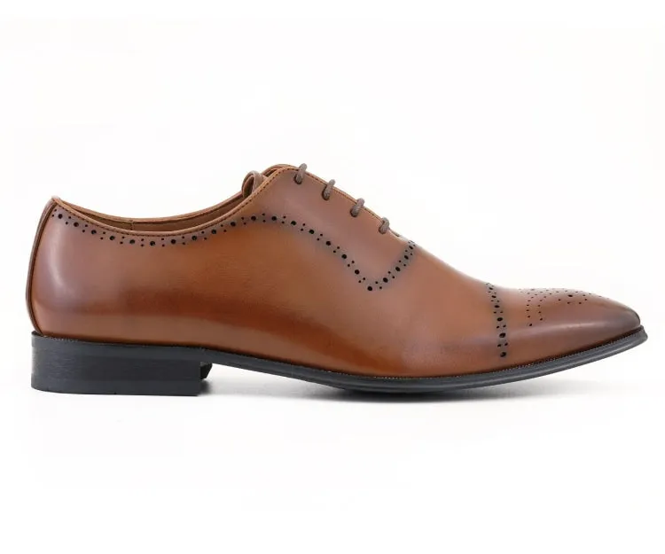 Wyatt Cognac Cap Toe Oxfords