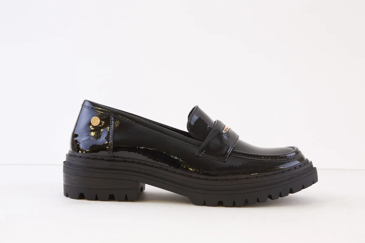 XTI - 142001 CHUNKY LOAFER - BLACK PATENT