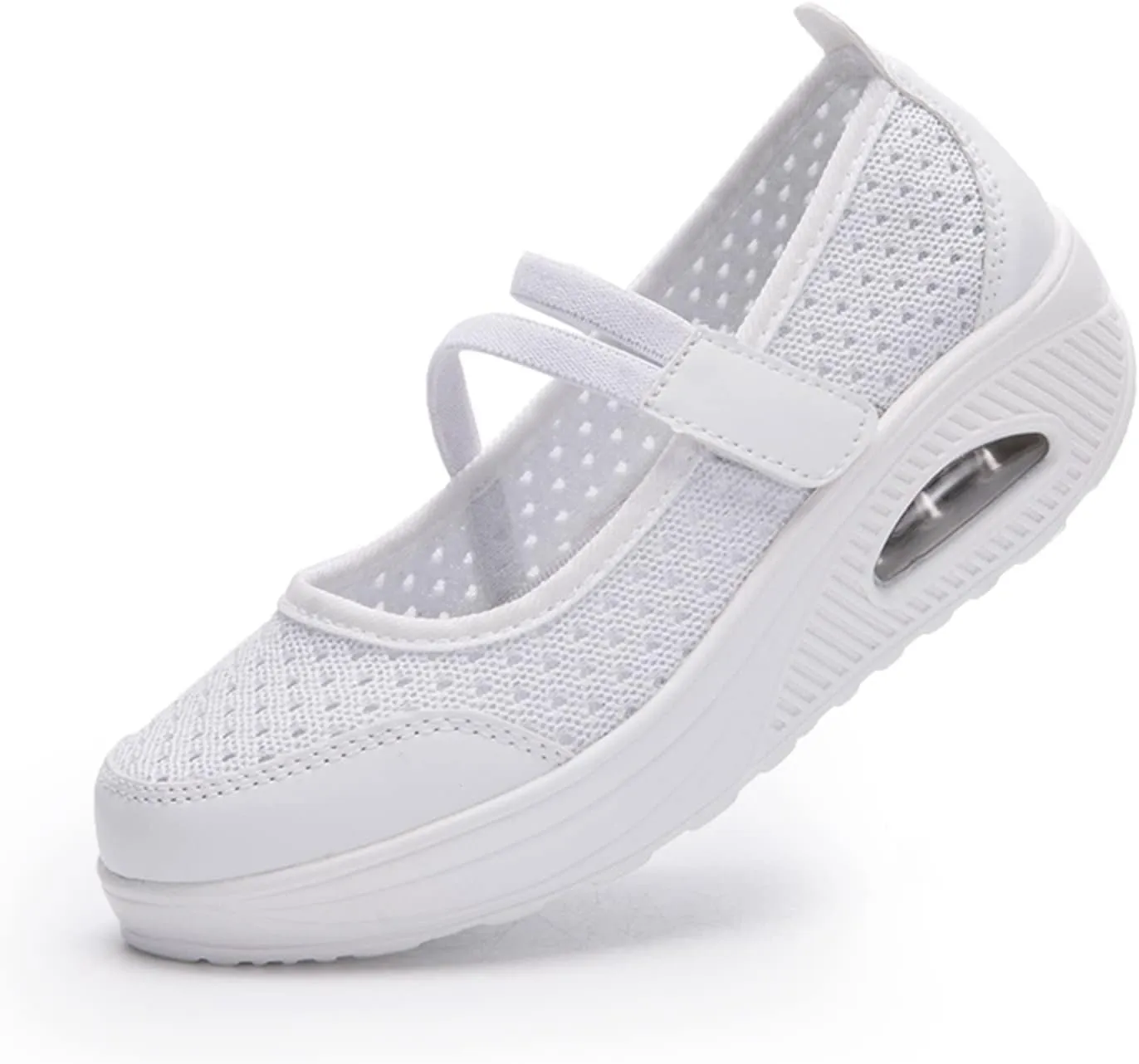 ZBYY Woman Casual Walking Shoes Comfort Sneakers Fashion Mesh Wedge Sneaker Lightweight Nurse Loafers Mary Jane Shoes